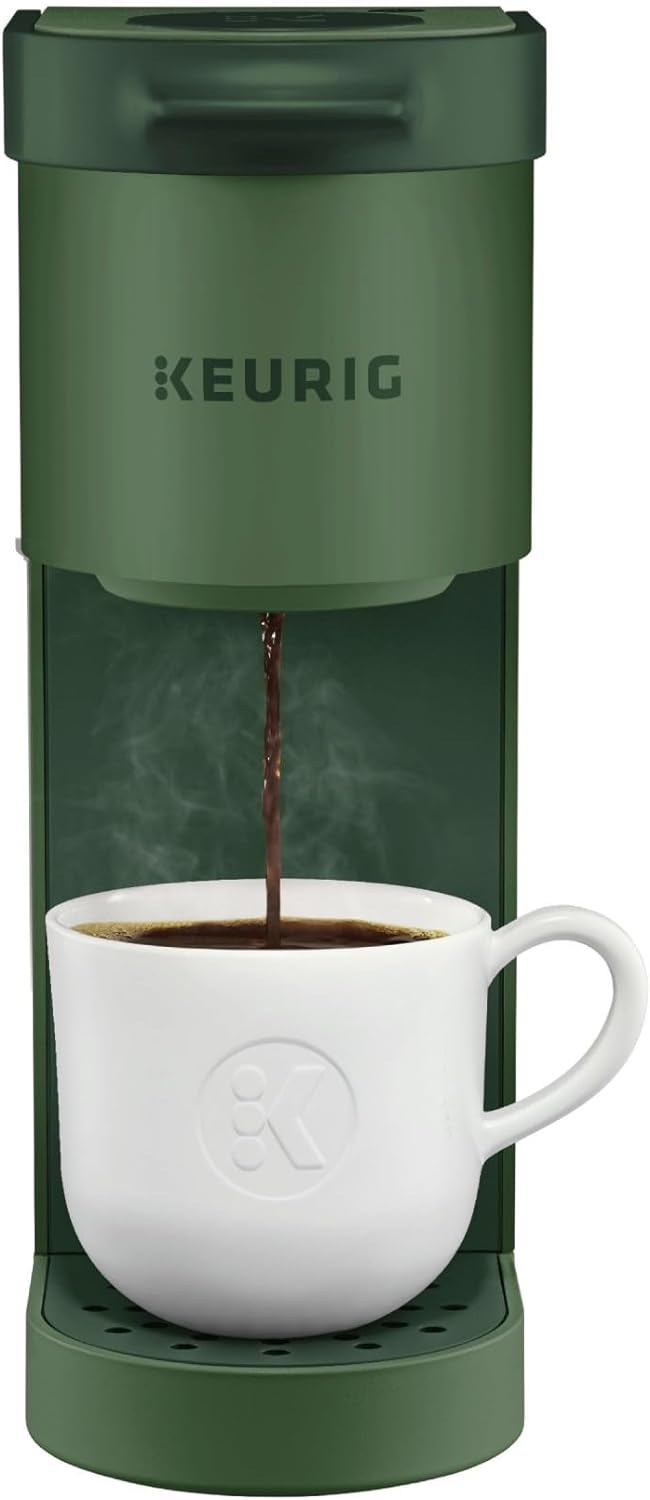 Cafetera Keurig K-Mini en cápsulas K-Cup de una sola porción, tamaño de cerveza de 6 a 12 oz, con almacenamiento de cables, perfecta para espacios pequeños, de hoja perenne
