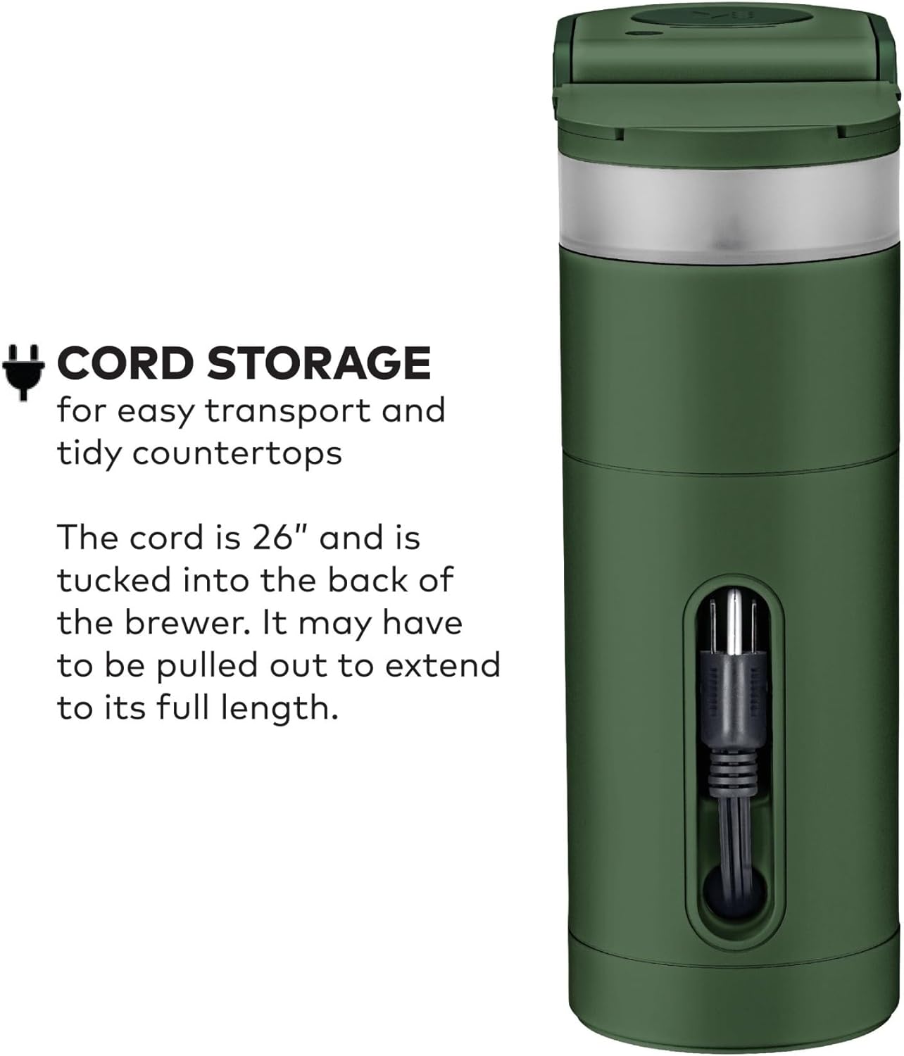 Cafetera Keurig K-Mini en cápsulas K-Cup de una sola porción, tamaño de cerveza de 6 a 12 oz, con almacenamiento de cables, perfecta para espacios pequeños, de hoja perenne