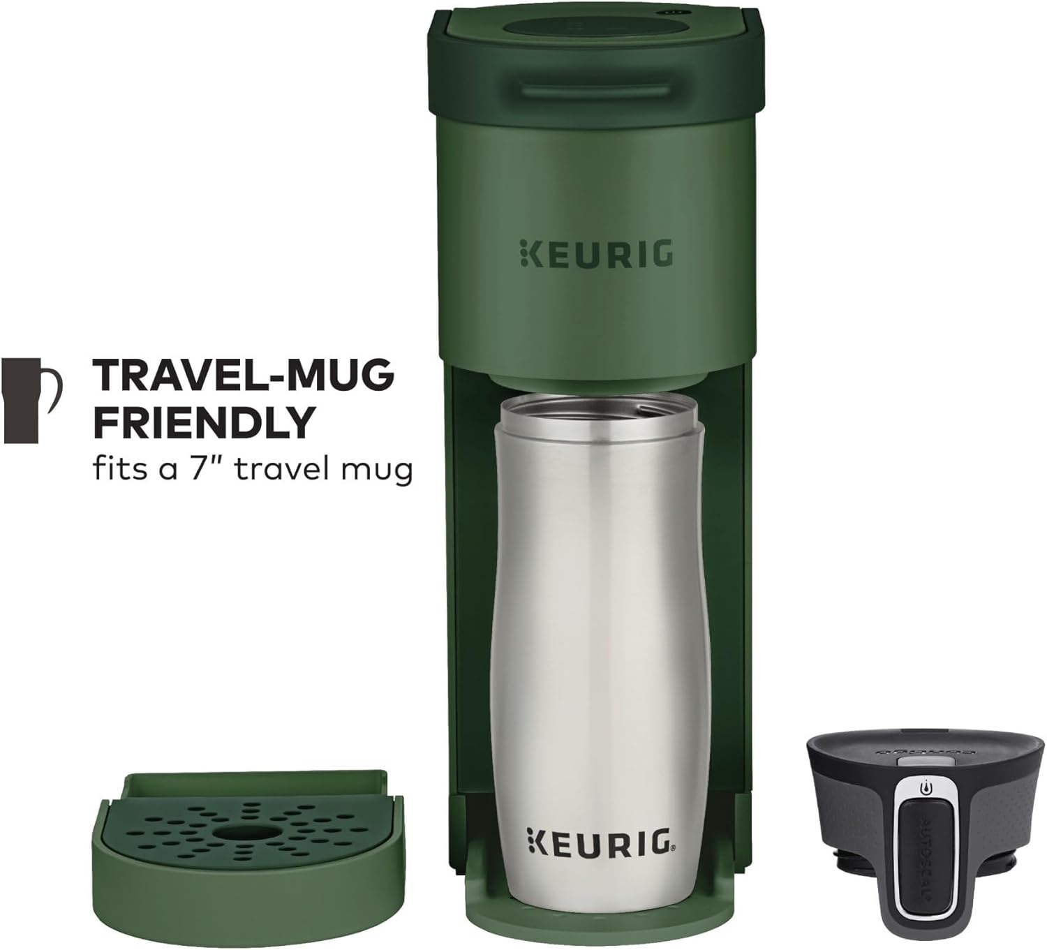 Cafetera Keurig K-Mini en cápsulas K-Cup de una sola porción, tamaño de cerveza de 6 a 12 oz, con almacenamiento de cables, perfecta para espacios pequeños, de hoja perenne
