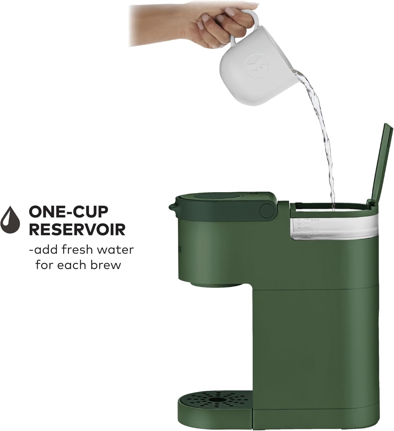 Cafetera Keurig K-Mini en cápsulas K-Cup de una sola porción, tamaño de cerveza de 6 a 12 oz, con almacenamiento de cables, perfecta para espacios pequeños, de hoja perenne