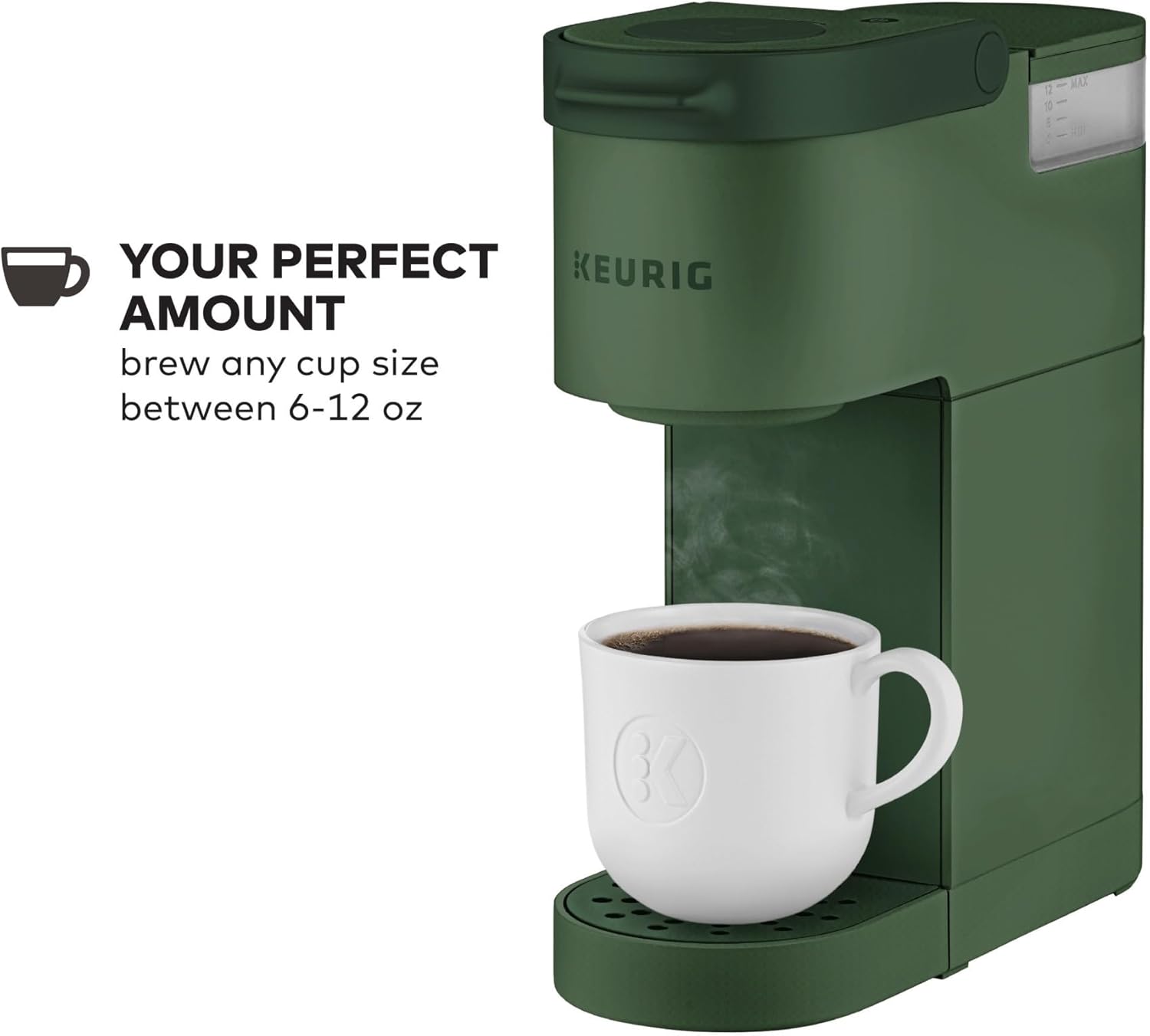 Cafetera Keurig K-Mini en cápsulas K-Cup de una sola porción, tamaño de cerveza de 6 a 12 oz, con almacenamiento de cables, perfecta para espacios pequeños, de hoja perenne