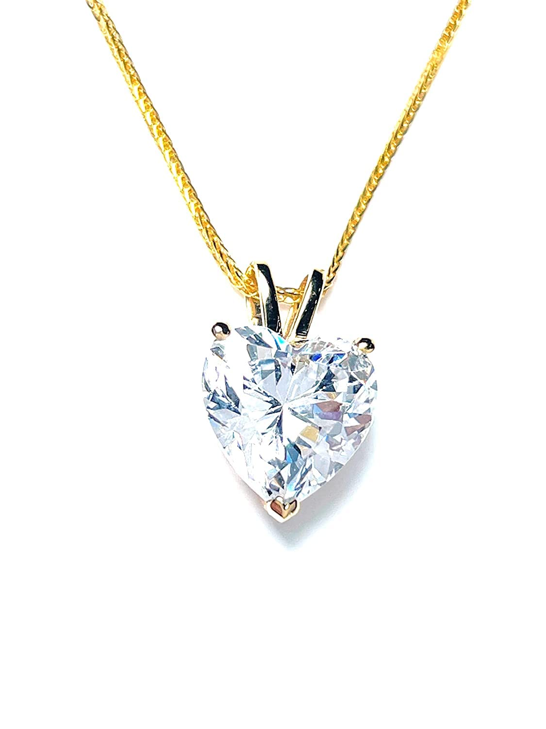 Luxuriöses Geschenk zum Frauentag aus 18 Karat massivem Gold für sie, 8 mm Diamant-Anhänger, 1,5 Karat HERZ-SOLITÄR-DIAMANT-Diamant-Herz-Diamant-Halskette, GELBGOLD, HANDGEFERTIGTER Schmuck für Damen, ihr Jubiläum, Frauentag
