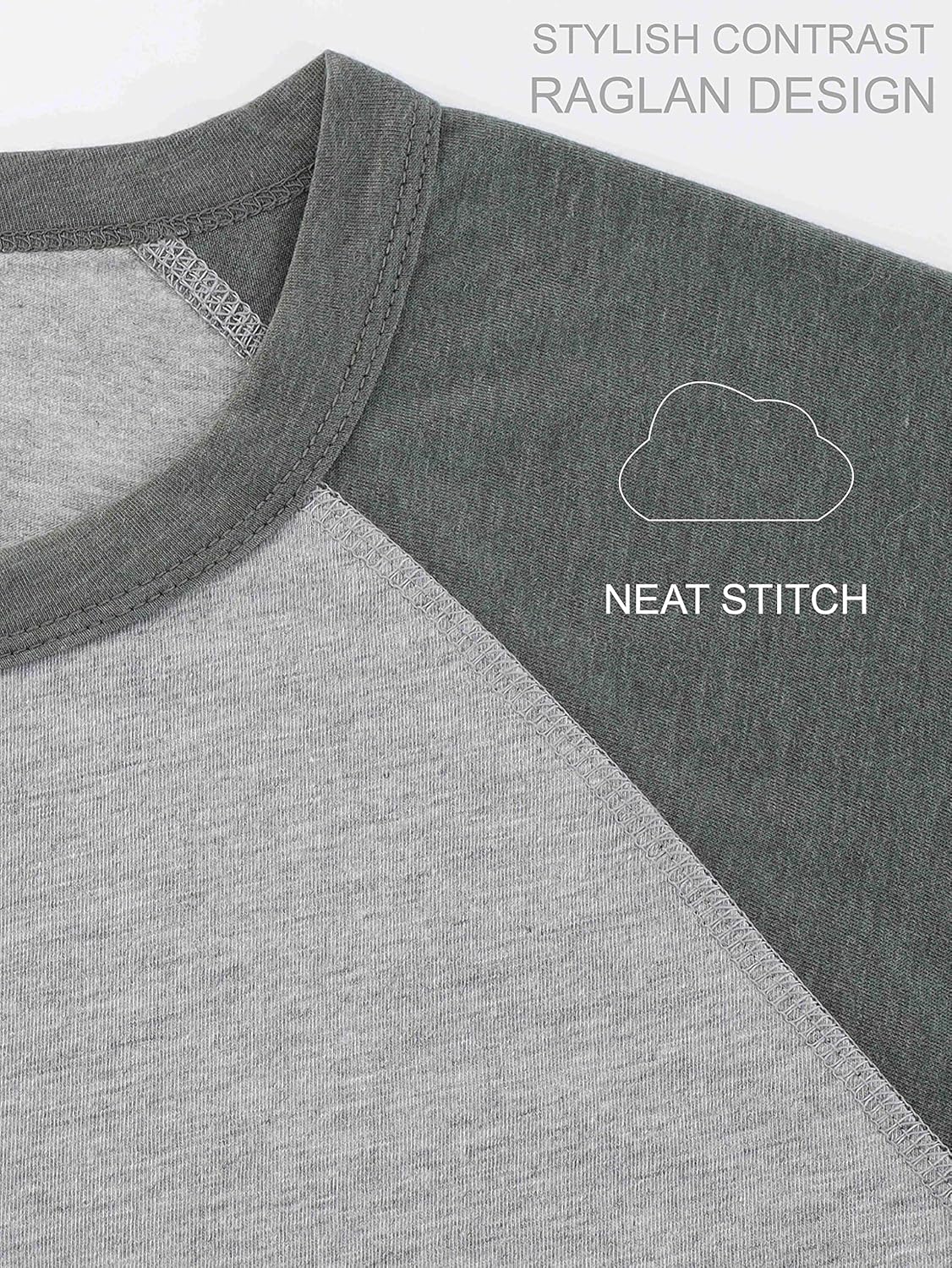 T-shirt da uomo Vetemin, stile casual classico vintage, a maniche corte/lunghe, raglan, stile Henley, Baseball Active