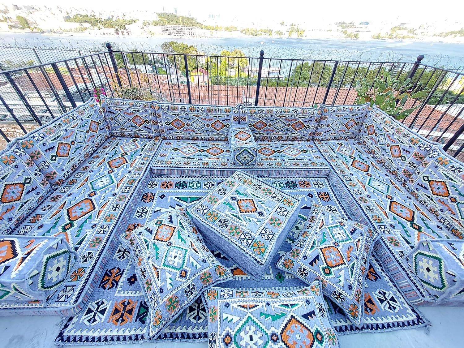 Cuscini da pavimento a forma di U, set arabo Majlis, set divani da pavimento, divano pallet, divano etnico, Jalsa araba, divani arabi, divani componibili, divano ottomano (set completo di divani a U)