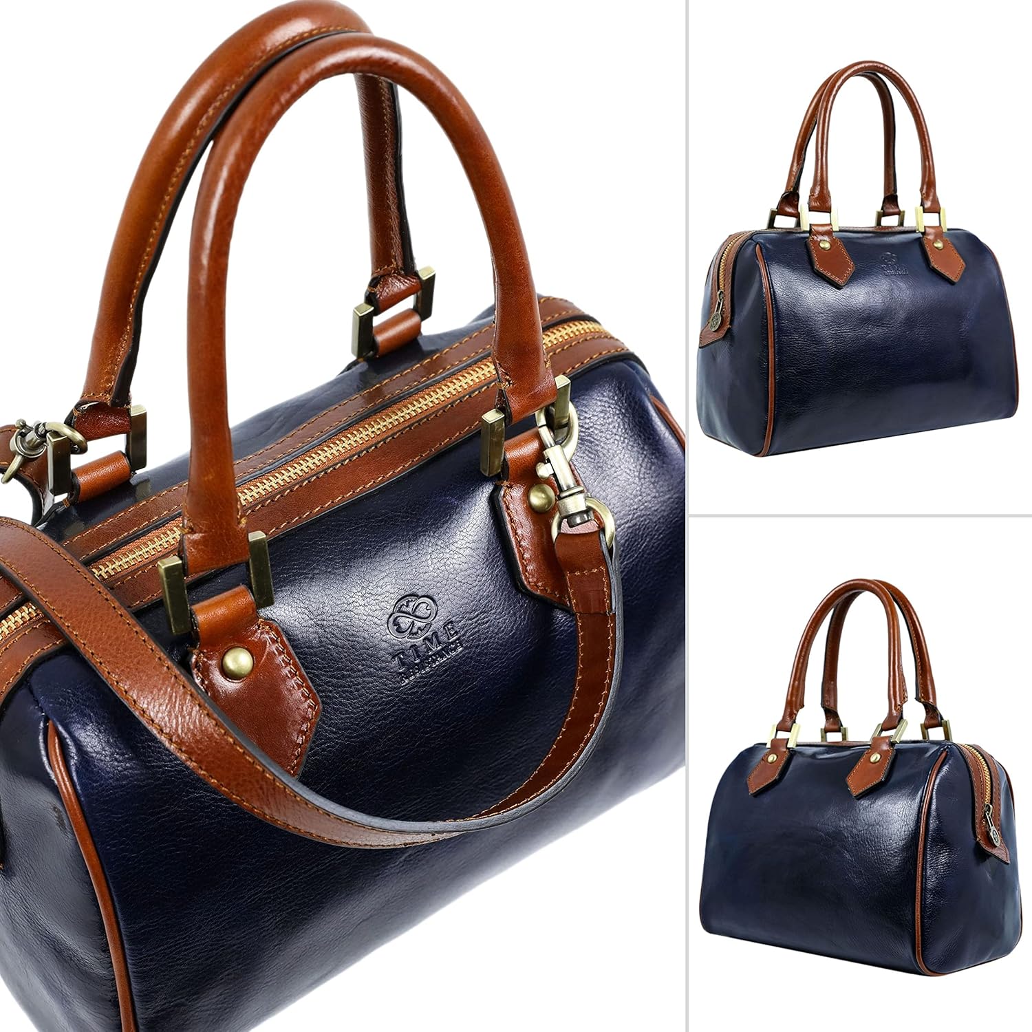 Time Resistance Leather Handbag - Full-Grain Leather Purse for Women - Top Handle Bag - Tote Bag · v4