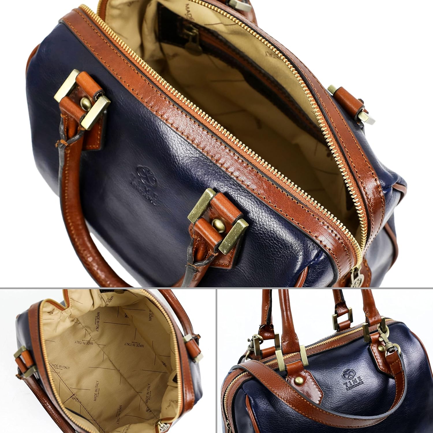 Time Resistance Leather Handbag - Full-Grain Leather Purse for Women - Top Handle Bag - Tote Bag · v4
