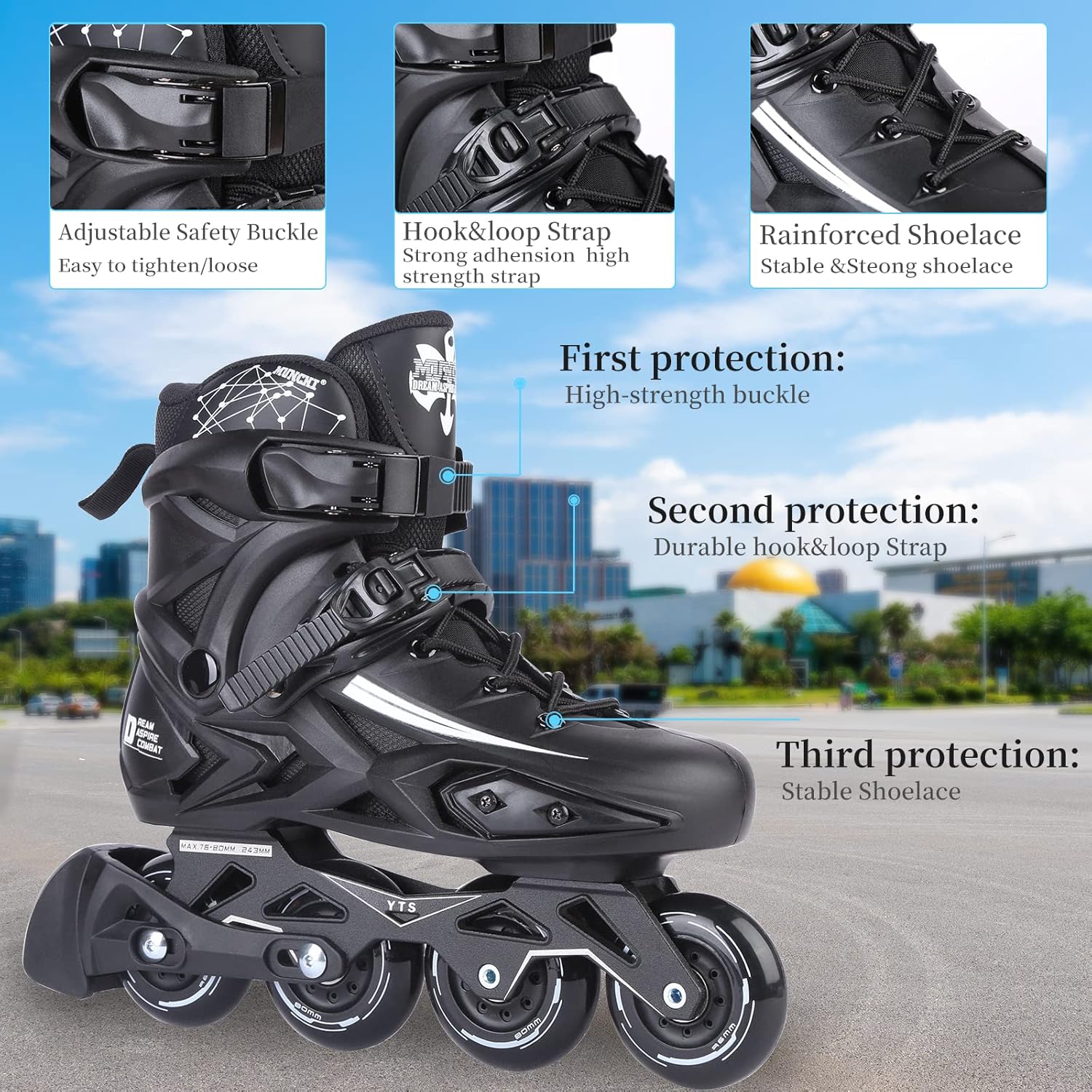 Fitness Inline Skates, Outdoor 4 Wheel Speed Racing Roller Skates for Men Women Adult · v2