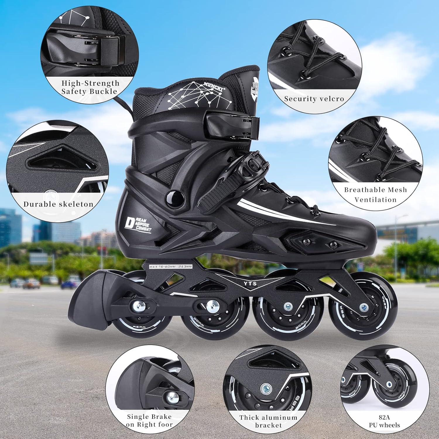 Fitness Inline Skates, Outdoor 4 Wheel Speed Racing Roller Skates for Men Women Adult · v2