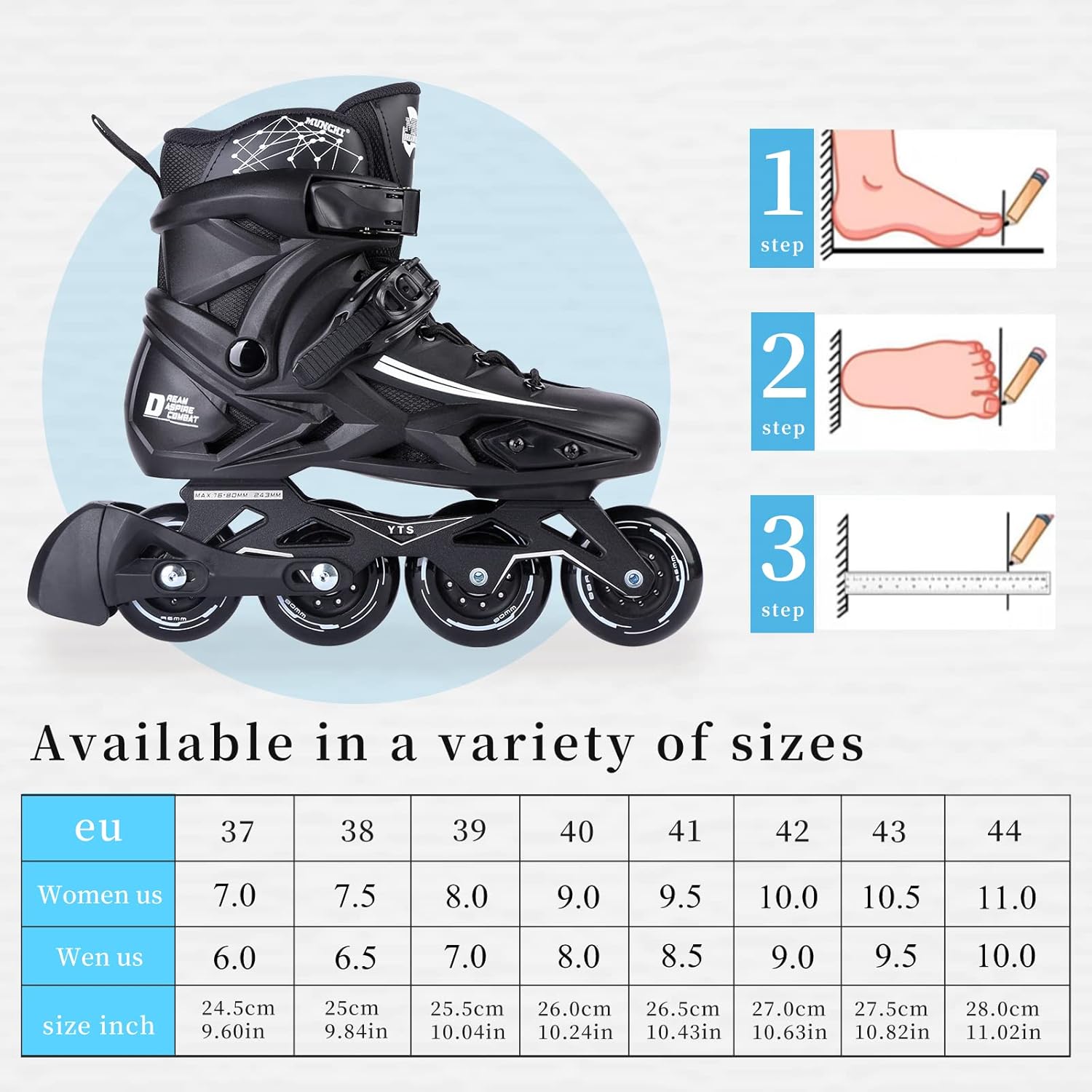 Fitness Inline Skates, Outdoor 4 Wheel Speed Racing Roller Skates for Men Women Adult · v2
