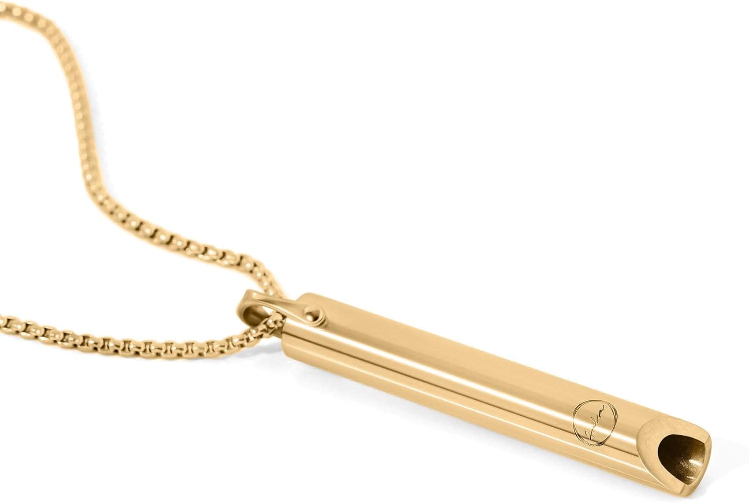 HALSA Breathing Necklace, Anxiety Stress Relief Tool for Mindfulness, Meditation, Stress Relief, Relaxation, Sleep. Natural Calm Breathwork for Women and Men. Premium Stainless Steel Pendant.