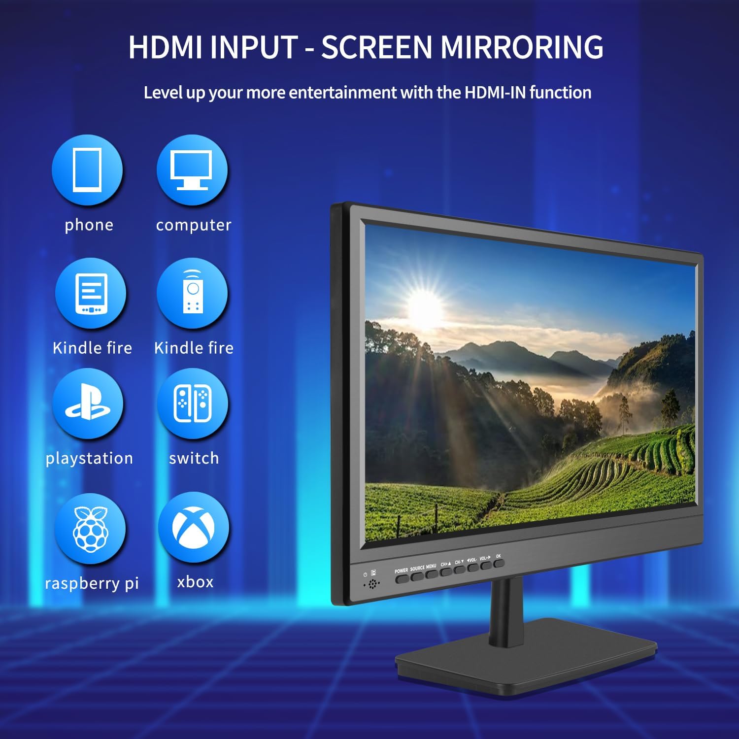 17inch TV,Small Flat Screen TV with ATSC Digital Tuner-HDMI USB Port in-Dual Power-12 Volt Charger Cable and AC Power Suitable-for Caravan,Kitchen,Bedroom · v5