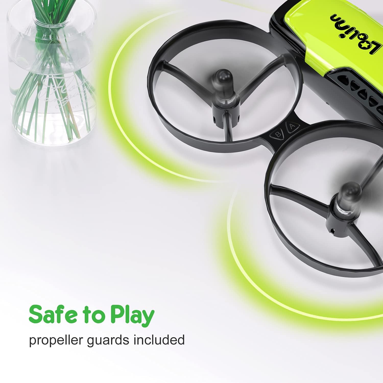 Loolinn | Droni per bambini Regalo con fotocamera - Mini drone con fotocamera regolabile a 90°, sicuro per bambini, foto e video, include tre batterie (regalo di Natale per bambini)