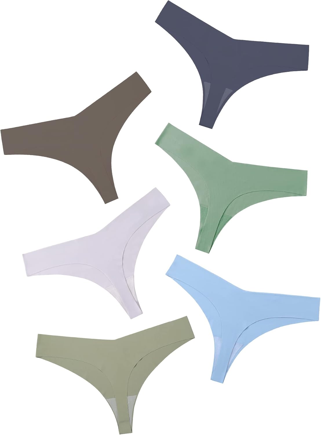 DEANGELMON Seamless Thongs for Women No Show Thong Underwear Women Comfortable Multiple Pack
