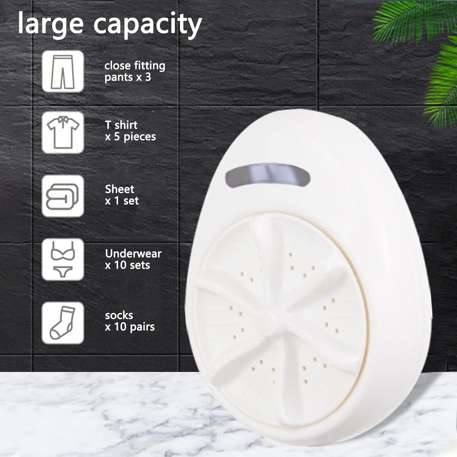 Taşınabilir Mini Çamaşır Makinesi, Bayan İç Giyim İçin 120W Ultrasonik Türbin Yıkama Makinesi, Yakın Takılan Giysiler, Seyahat için 4 Modlu Mini Çamaşır Makinesi Turbo Yıkayıcı, İş Gezisi (ABD)