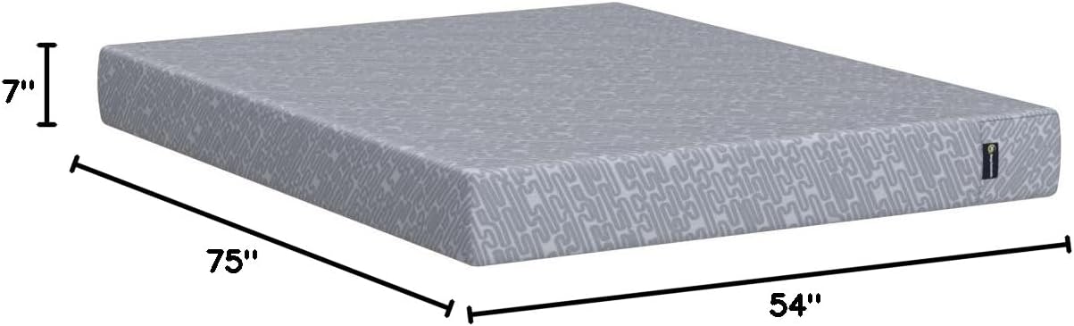 Serta - 7 inch Cooling Gel Memory Foam Mattress, Full Size, Medium-Firm, Supportive, CertiPur-US Certified, 100-Night Trial, for Ewe - Grey · v2