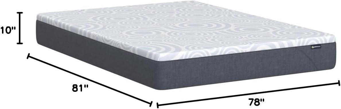 Serta Perfect Sleeper 10 Inch King Gel Memory Foam Mattress, Medium Firm, USA Built, 100-Night Trial, CertiPUR-US Certified - Nestled Night, Blue/White · v3