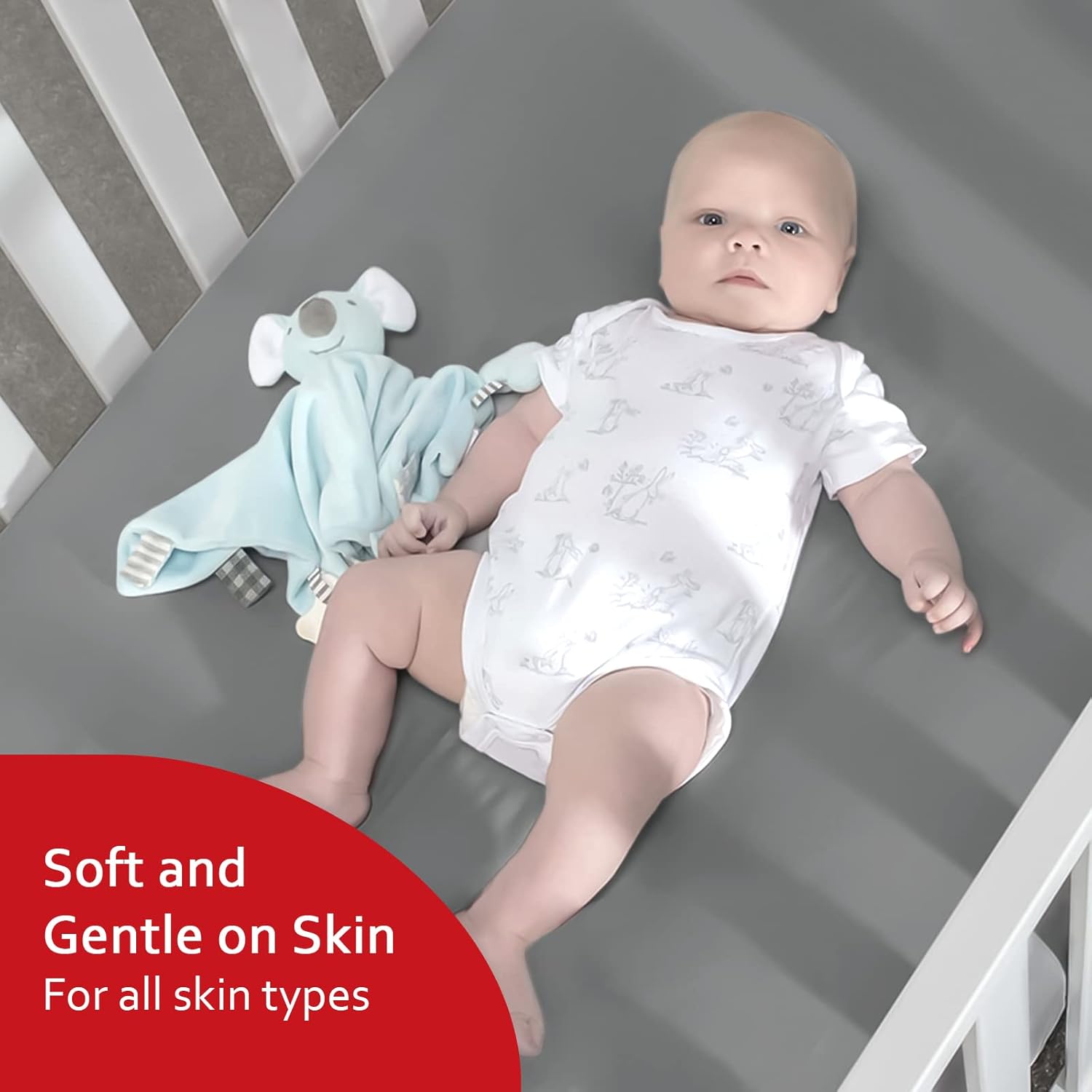 Crib Sheets for Boys or Girls 4 Pack, Fitted Crib Sheet for Standard Size Crib and Toddler Mattresses, Soft and Breathable Crib Sheets Baby Gift Boy Set, White · v2