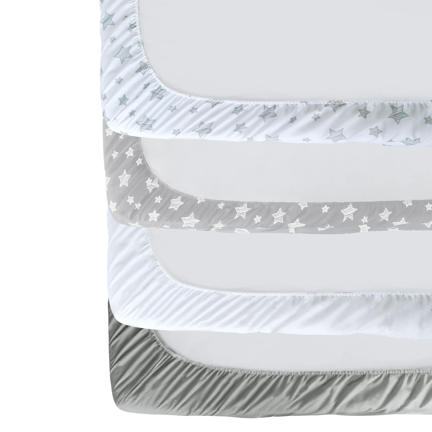 Crib Sheets for Boys or Girls 4 Pack, Fitted Crib Sheet for Standard Size Crib and Toddler Mattresses, Soft and Breathable Crib Sheets Baby Gift Boy Set, White · v2