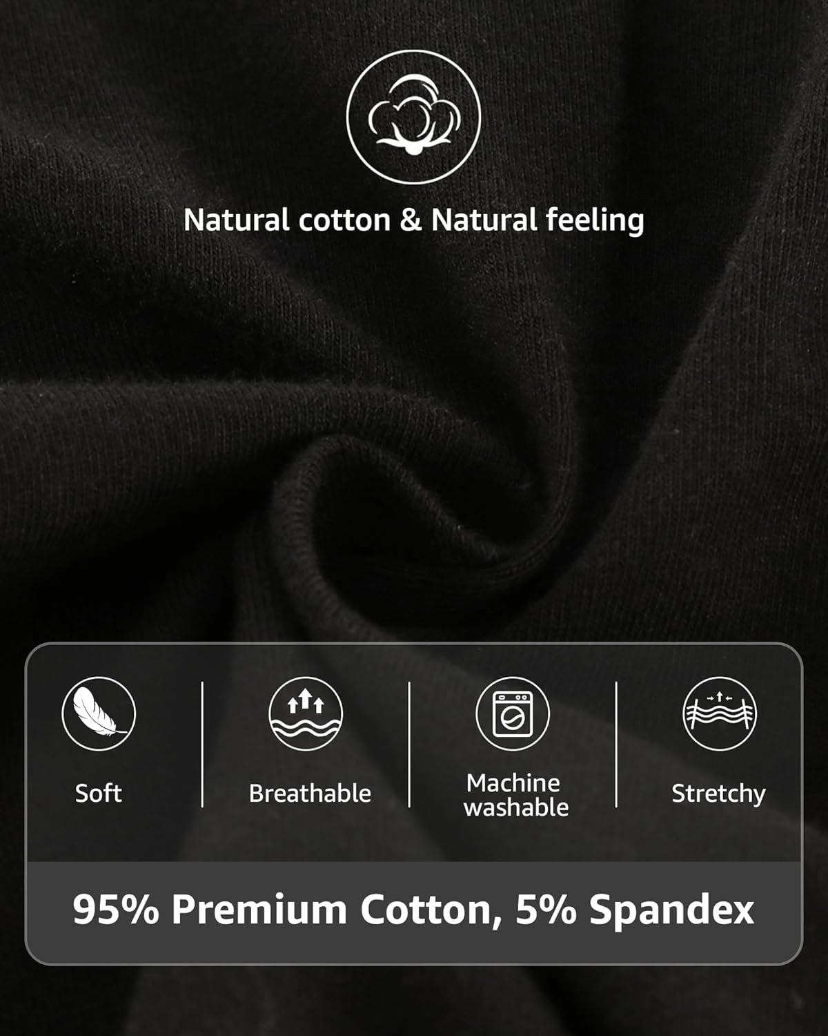 Celana Dalam Pria Boxer Briefs Katun dengan Fly 5 Pack