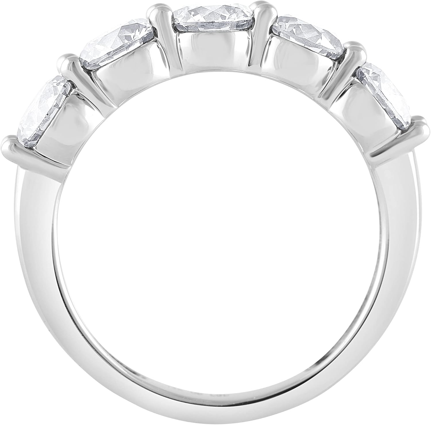 1.00 to 2.00 Ct Round Cut Lab Grown 5 Stone Diamond Anniversary Band Ring (F-G, VS2) in 14K Fine Gold | Jewelry for Women | Gift Box Included (White, Yellow  Rose Gold) · v2
