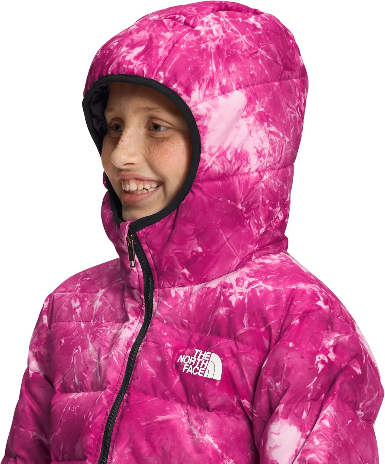THE NORTH FACE girls Printed Reversible North Down Hooded Jacket (Little Kids/Big Kids)