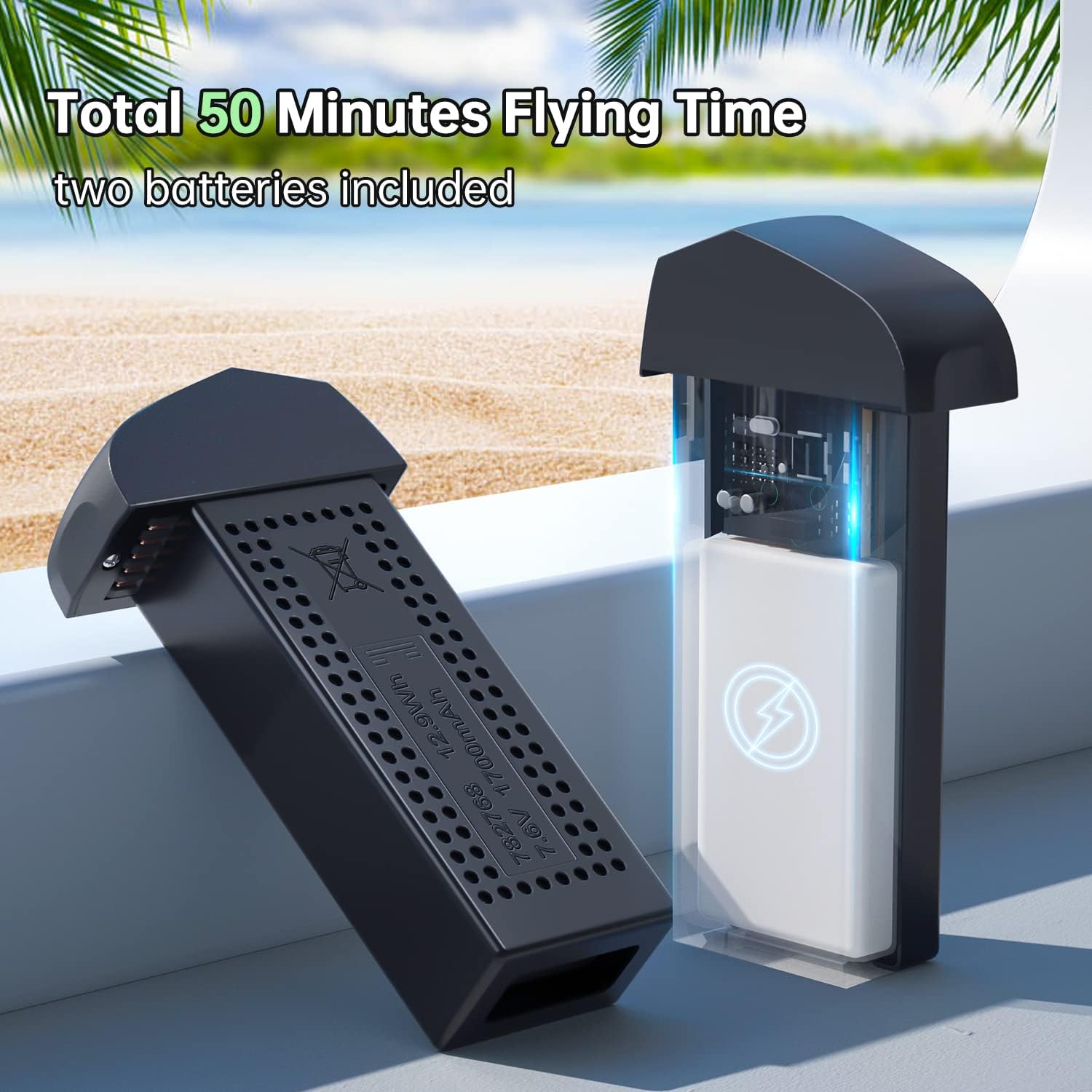 Loolinn | Drone GPS con fotocamera 4K per principianti in regalo, meno di 250 grammi, 50 minuti di volo, due batterie, foto 4K, video 2K, GPS Intelligent Return, Follow Me, Drone con fotocamera per adulti come regalo di Natale