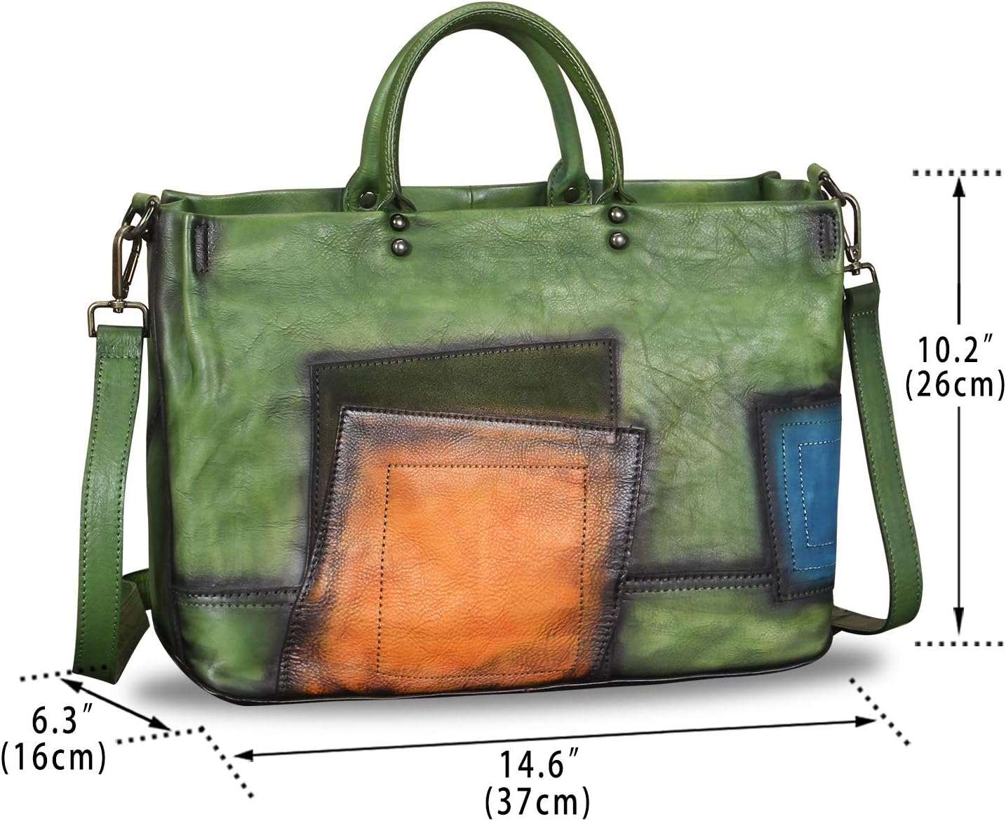 Genuine Leather Purses and Handbags for Women Vintage Handmade Leather Large Top Handle Bag Shoulder Bag Satchel