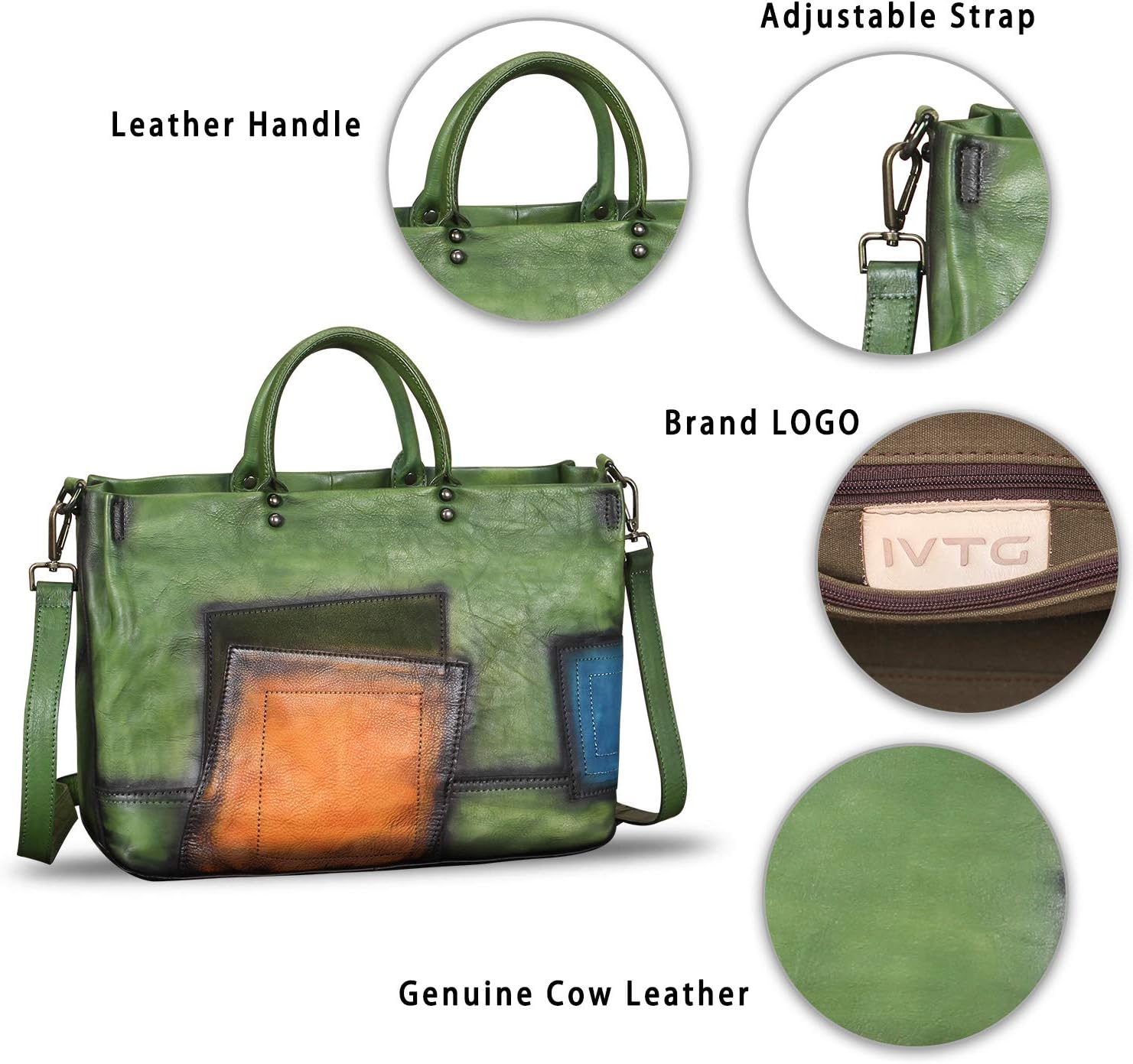 Genuine Leather Purses and Handbags for Women Vintage Handmade Leather Large Top Handle Bag Shoulder Bag Satchel