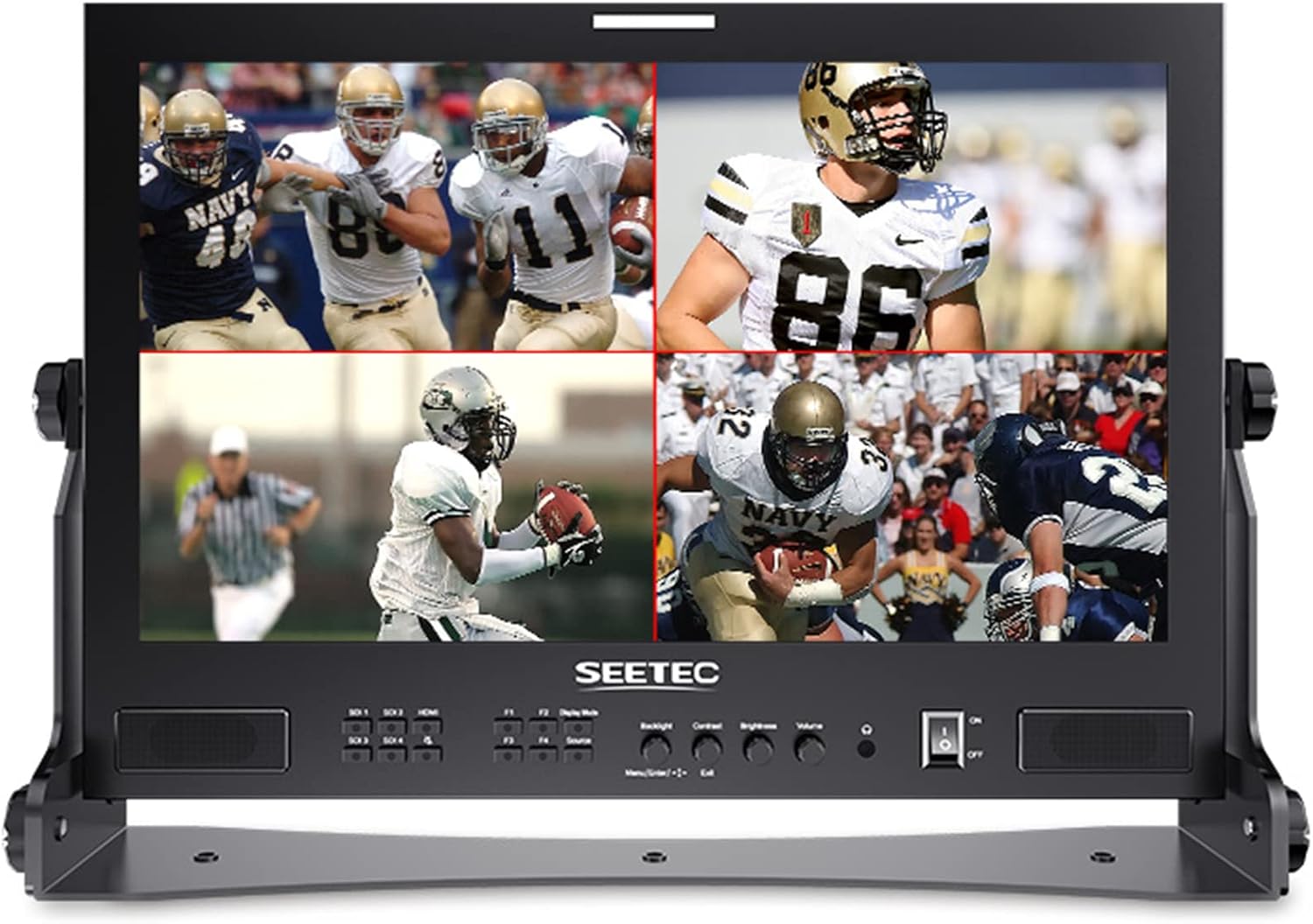 SEETEC ATEM173S จอมอนิเตอร์สำหรับกล้องหลายตัวขนาด 17.3 นิ้ว พร้อมอินพุตเอาต์พุต 4x3G-SDI และ HDMI 1 ตัวในจอแสดงผล Quad Split สำหรับการผลิตรายการโทรทัศน์ในสตูดิโอ ความละเอียด Full HD 1920x1080 (ATEM173S)