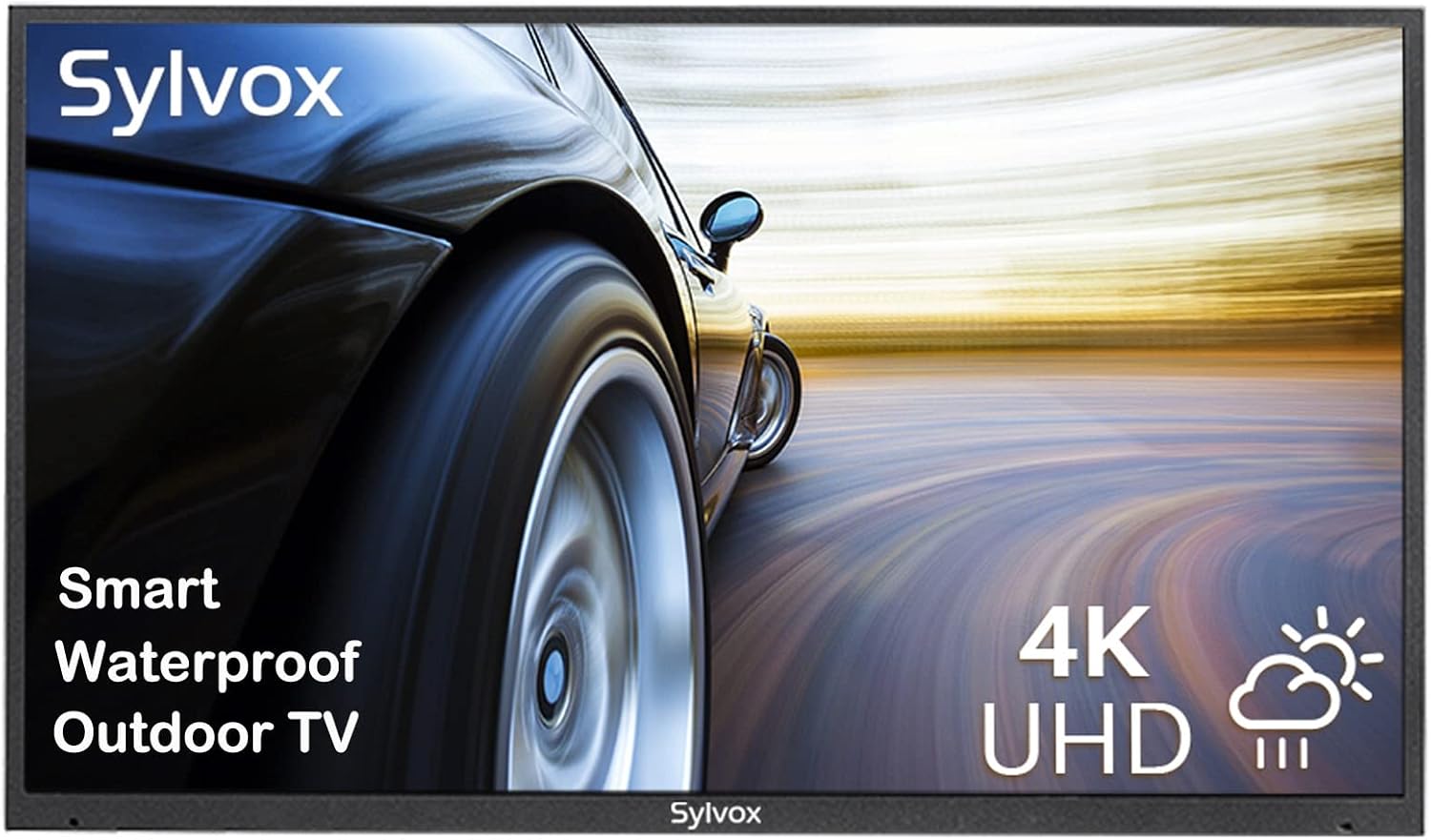 ทีวีกลางแจ้ง SYLVOX 65' กันน้ำ 4K ระดับ IP55 ความสว่างสูง 1,000NITS รองรับการเชื่อมต่อไร้สาย Wi-Fi ARC CEC ซีรีส์ OT65B1KAGC ที่ทำจากโลหะทั้งหมด ทนต่อการกัดกร่อน ปี 2023