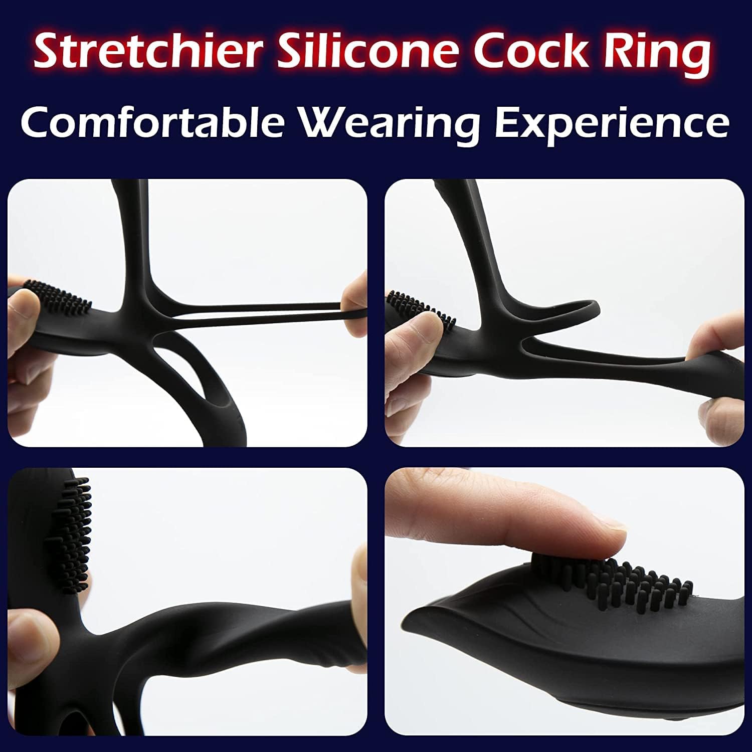 Vibrator for Couple, 3 in 1 Vibrating Cock Ring with 10 Modes, Mens Penis Vibrators, Perineum , G spot, Clitorals Stimulator for Women, Sex Novelties, Adult Sex Toys  Games Black · v2