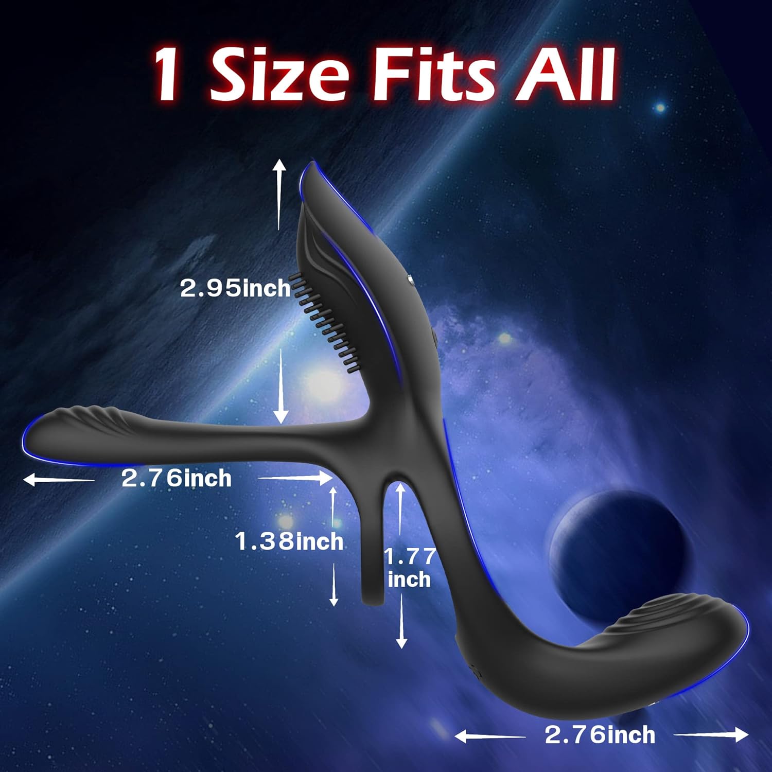 Vibrator for Couple, 3 in 1 Vibrating Cock Ring with 10 Modes, Mens Penis Vibrators, Perineum , G spot, Clitorals Stimulator for Women, Sex Novelties, Adult Sex Toys  Games Black · v2