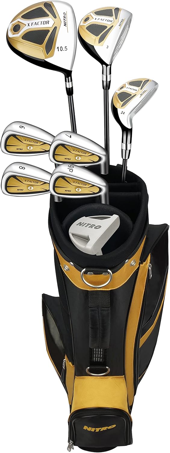 Nitro X Factor 13 Piece Golf Set All Graphite Mens, Right Handed, Gold/Silver · v2