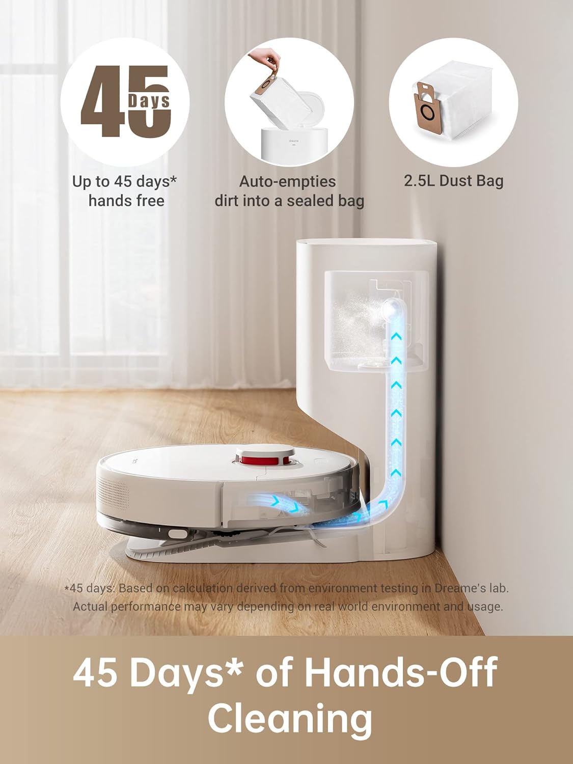 dreame D10 Plus Robot Vacuum and Mop with Self-Emptying Base for 45 Days of Cleaning, Robotic Vacuum with 4000 Pa Suction and LiDAR Navigation, Compatible with Alexa, Wi-Fi Connected · v2