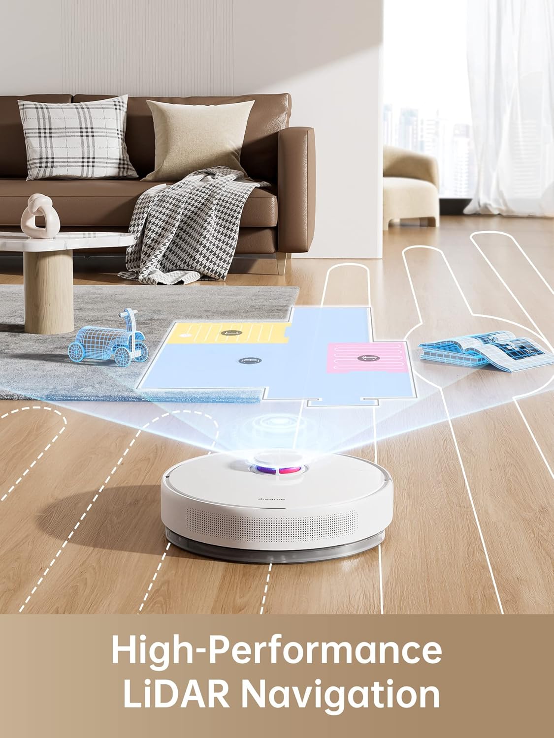 dreame D10 Plus Robot Vacuum and Mop with Self-Emptying Base for 45 Days of Cleaning, Robotic Vacuum with 4000 Pa Suction and LiDAR Navigation, Compatible with Alexa, Wi-Fi Connected · v2