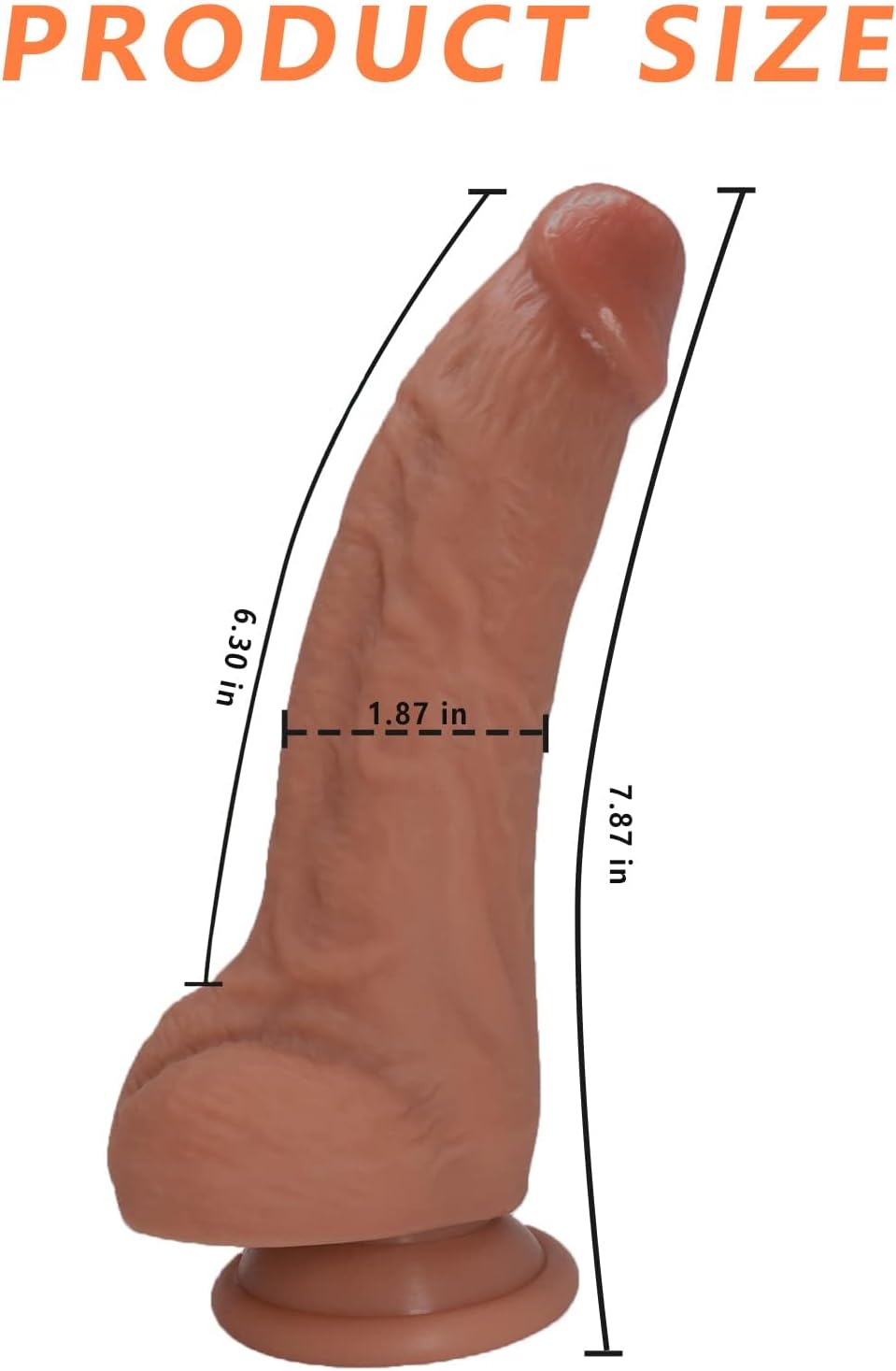 Sex Toy for Women 7 Inch Realistic Silicone Dildo,Body-Safe Material Strong Suction Cup Ultra Soft Lifelike Thick Anal Dildo for Men G spot Stimulator with Curved Shaft and Balls Throat Trainer · v6