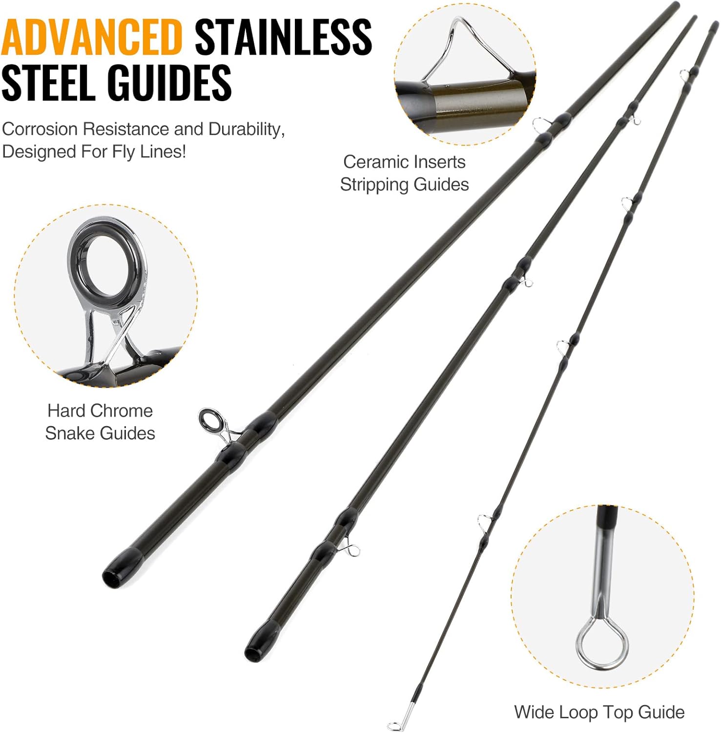 TOPFORT Fly Fishing Rod and Reel Combo Starter Kit, 4 Piece Lightweight Ultra-Portable Graphite Fly Rod Complete Starter Package with Carrier Bag · v3