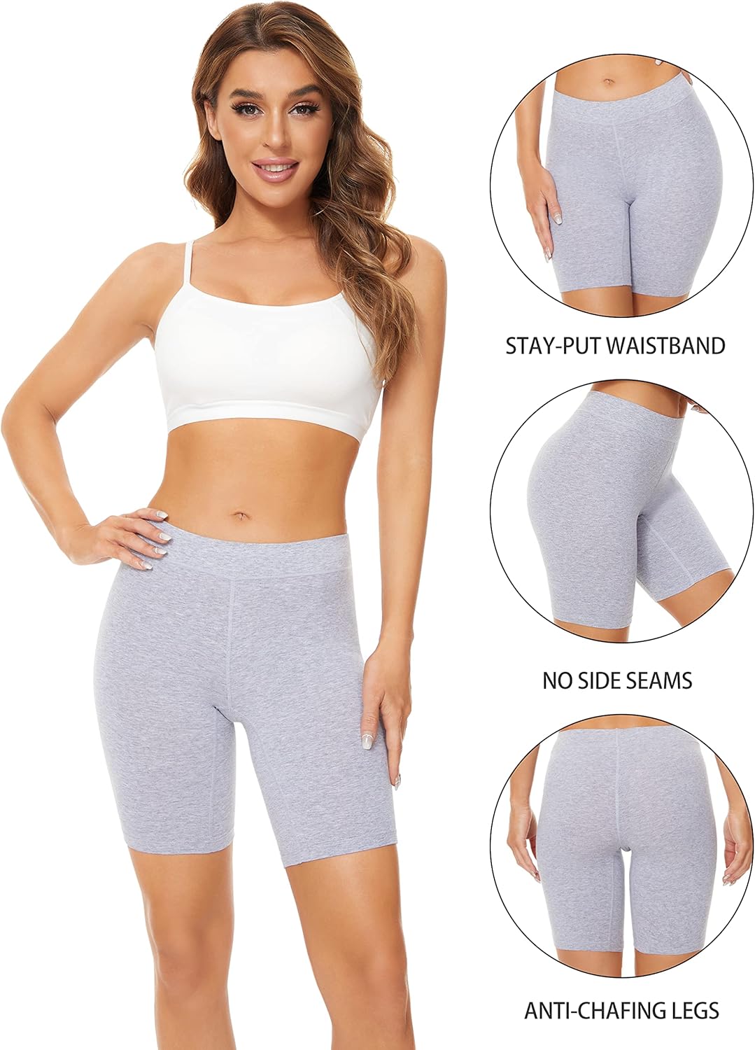 POKARLA 4 Pack Womens Cotton Underwear Boxer Shorts Anti Chafing Bike Shorts Boyshorts Panties Regular  Plus Size