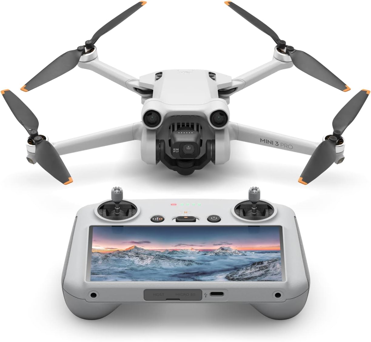DJI Mini 3 Pro (DJI RC), mini drone con video 4K, foto da 48 MP, 34 minuti di volo, meno di 249 g, rilevamento ostacoli, ritorno a casa, conforme all'ID remoto FAA, drone con fotocamera per adulti