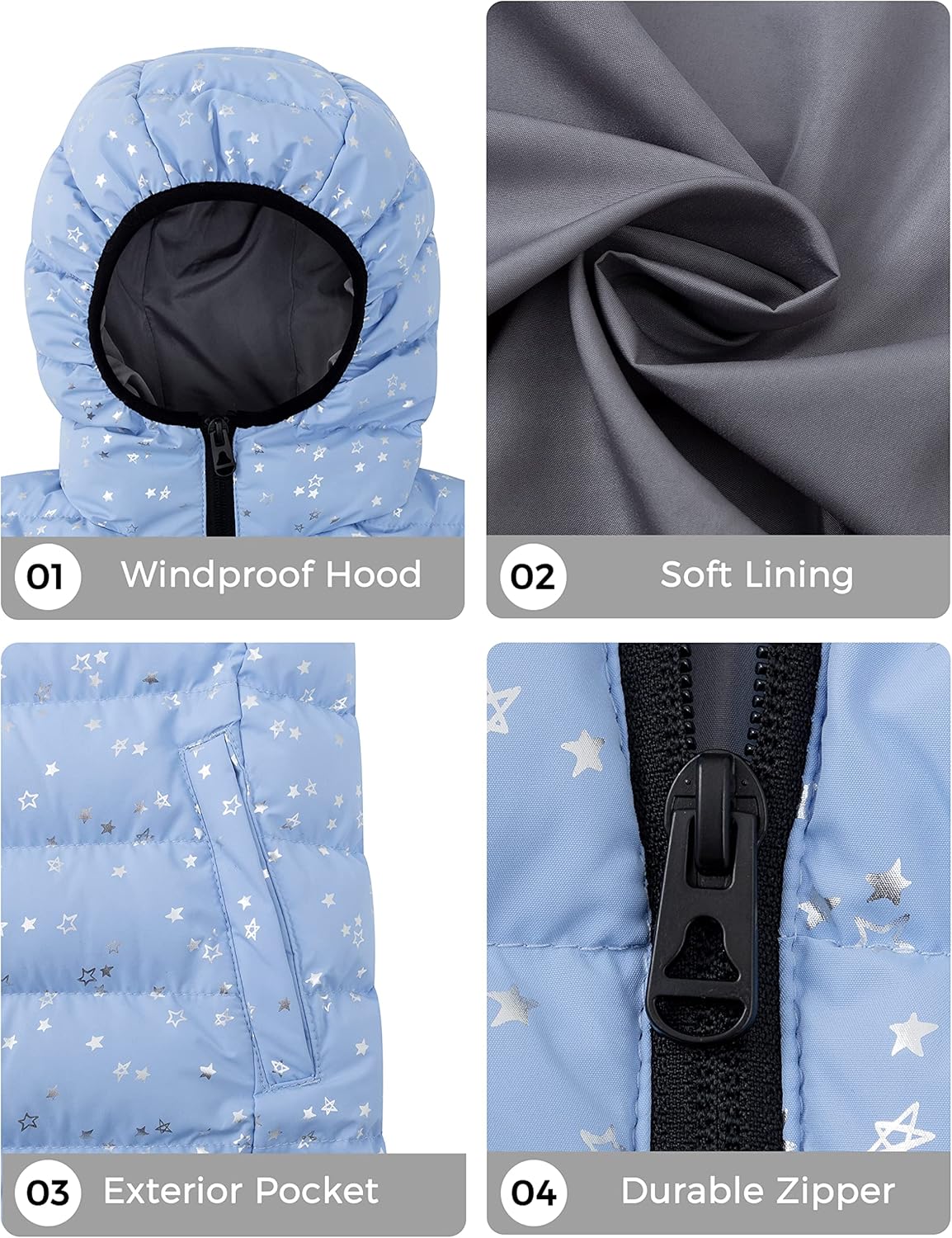 wantdo Girls Lightweight Puffer Jacket Hooded Winter Outerwear Jacket Padded Bubble Coats · v2