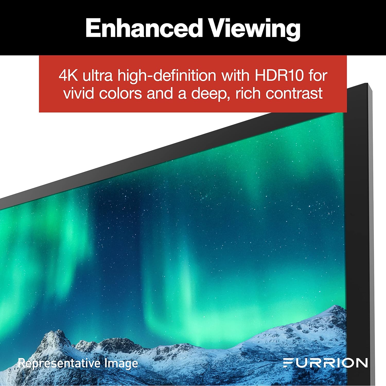Televisor inteligente Furrion Aurora de 43 pulgadas con LED 4K con pantalla completa, televisor exterior resistente a la intemperie con HDR10, antideslumbrante, pantalla LED de 400 nits, pantalla resistente a los impactos, antena externa para áreas exteriores con sombra