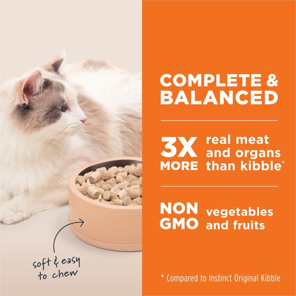 Instinct Freeze Dried Raw Meals, Dry Cat Food, Grain Free, Freeze Dried Cat Food - Chicken Recipe For Cats, 25 oz · v2