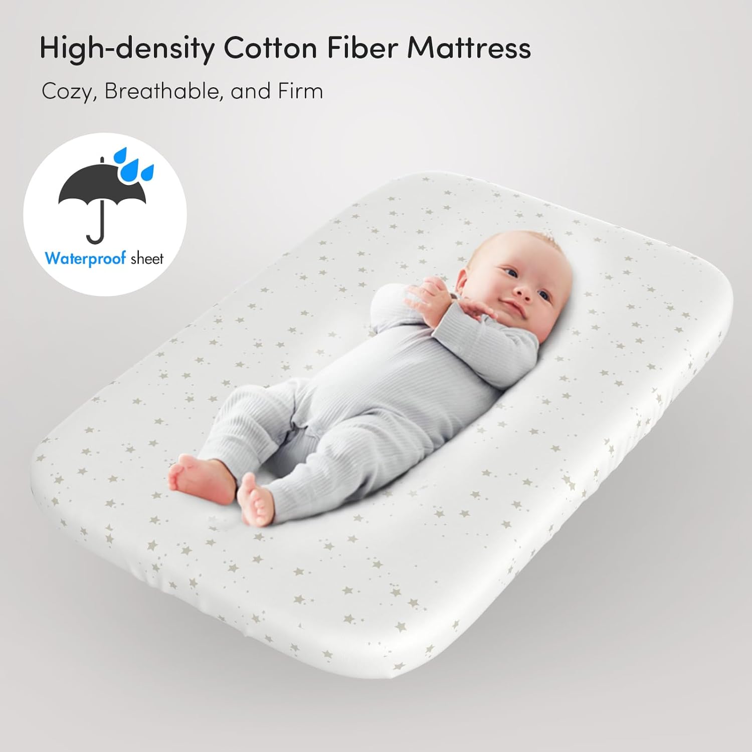 바퀴와 수납 트레이가 있는 Fodoss Baby Bassinet 침대 옆 침대, 유아/신생아용 4면 메쉬 침대 옆 침대, 높이 7 조절이 가능한 간편 접이식 침대 옆 침대