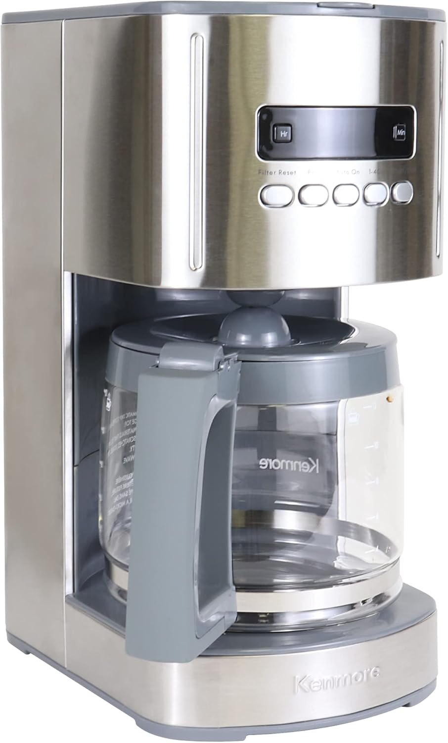 Kenmore Kahve Makinesi 12 fincan Damla Kahve Makinesi Yeniden Kullanılabilir Filtre Programlanabilir Zamanlayıcı Dijital Ekran Aroma Kontrolü Cam Sürahi Kömür Su Filtresi Normal Kalın Paslanmaz Çelik