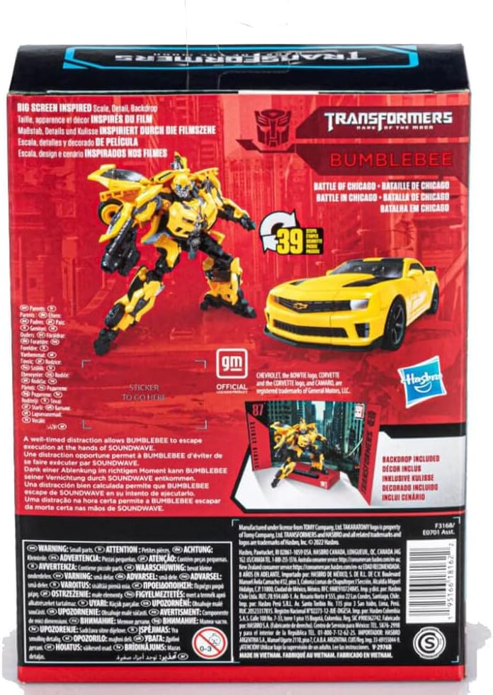 Action figure Deluxe Class Dark of The Moon Bumblebee Transformers Toys Studio Series 87 - 8 anni e più, 4,5 pollici, multicolore