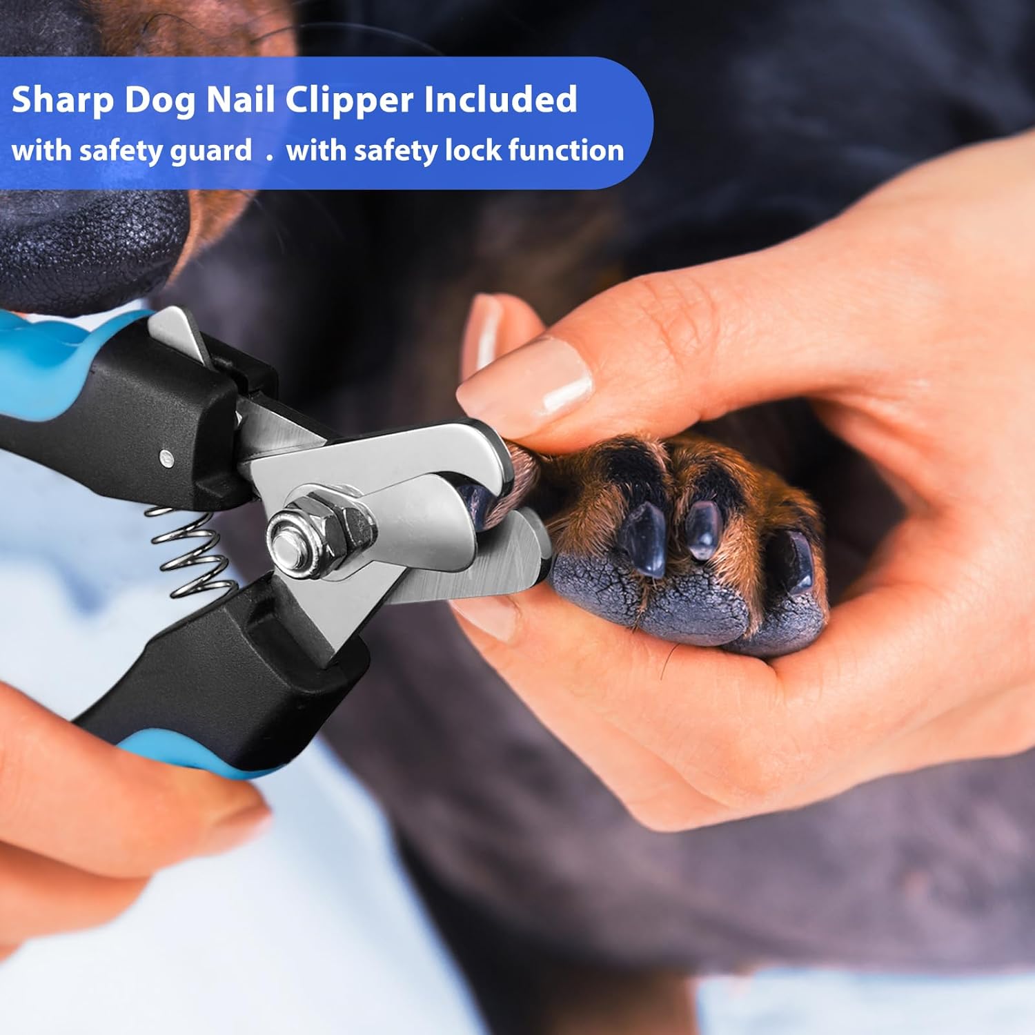 Dog Nail Grinder, Dog Nail Trimmers and Clippers Kit, Super Quiet Electric Pet Nail Grinder, Rechargeable, for Small Large Dogs  Cats Toenail amp; Claw Grooming,3 Speeds, 2 Grinding Wheels (A-Dark Blue) · v4