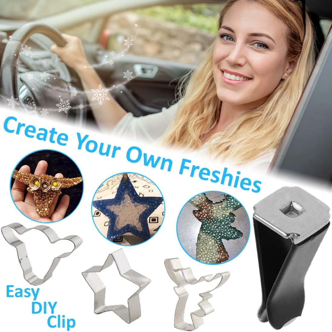 80 Pcs Square Head Air Vent Clips Auto Air Conditioner Outlet , Freshie Molds Freshener Vent Clips for Car Freshies Supplies Kit Automotive Car Air Clip Black · v5