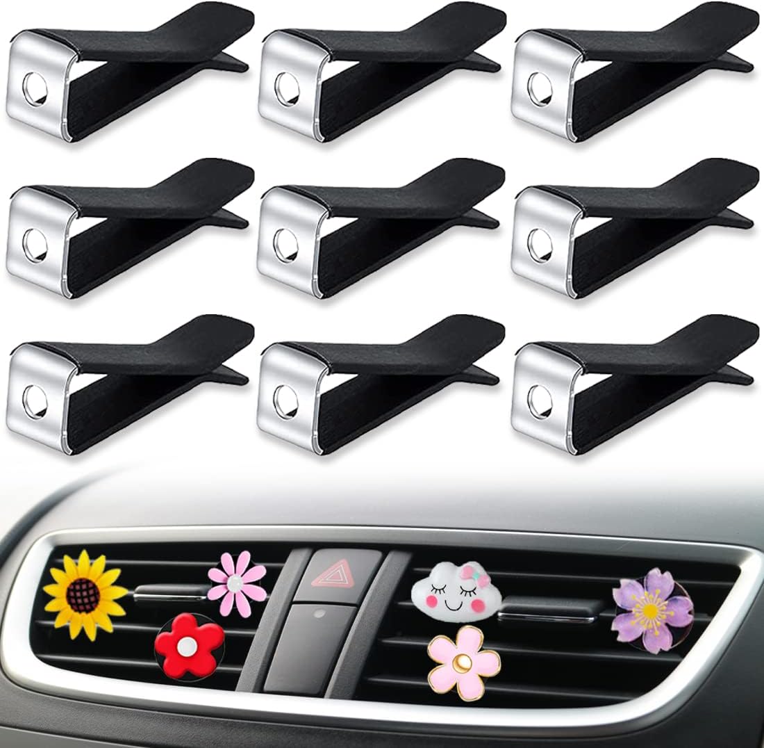 80 Pcs Square Head Air Vent Clips Auto Air Conditioner Outlet , Freshie Molds Freshener Vent Clips for Car Freshies Supplies Kit Automotive Car Air Clip Black · v5