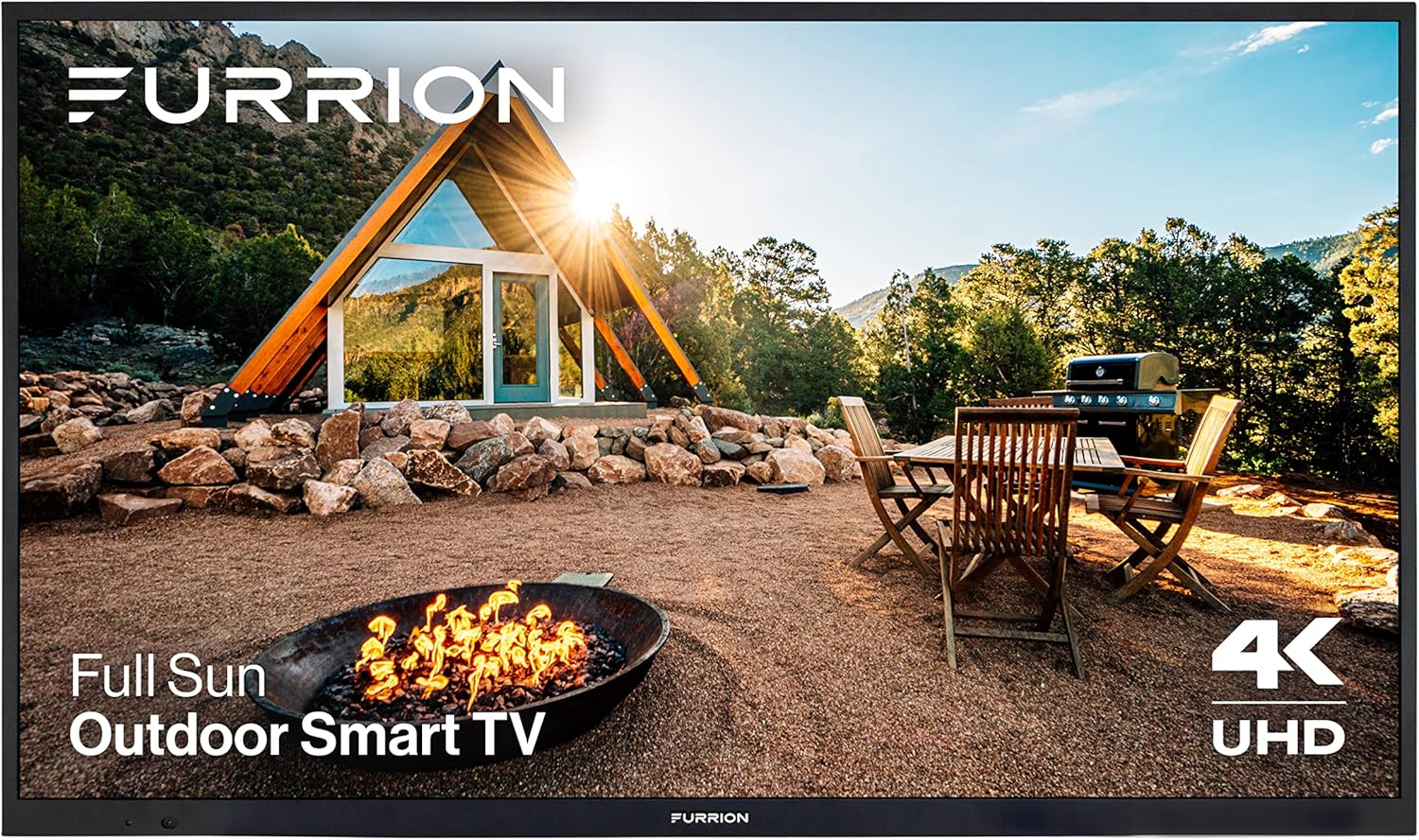Televisor inteligente Aurora LED 4K de 65 pulgadas, pleno sol, LED para exteriores, HDR10, resistente a la intemperie, con antirreflejo, pantalla LED de 1000 nits, vidrio templado, antenas externas para áreas de estar al aire libre totalmente soleadas