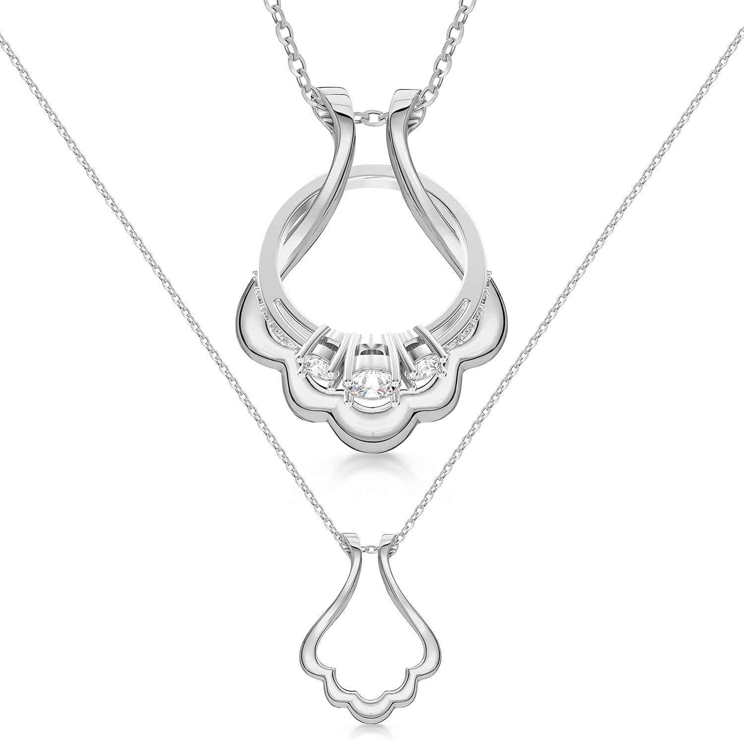 Ring Holder Necklace - Sterling Silver Ring Keeper Necklaces - Women  Men Wedding Ring Holder Necklace - Cute Necklace Jewelry for Women, Wife, Nurse, Doctor - Cute Ring Necklace Holder